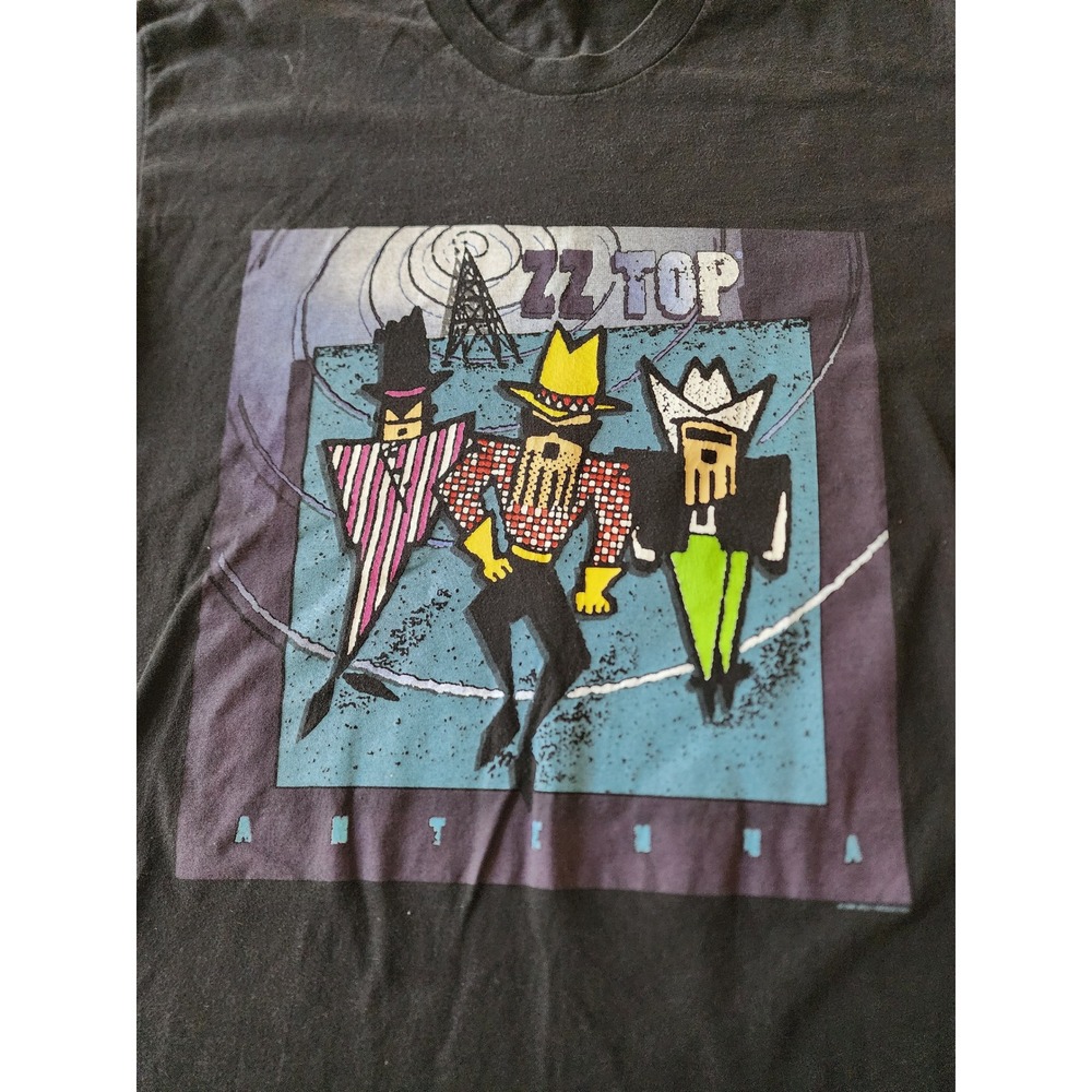 Vintage 1994 ZZ Top Antenna World Tour T-Shirt Mens XL Nice Man Black Rock Tee